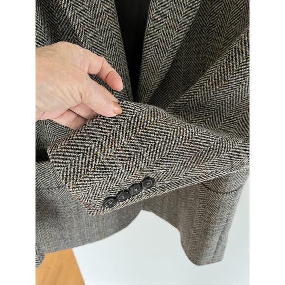 Ba&sh Women S Brown Plaid Wool Jacket Blazer Prep Career Old Money Academia - Picture 5 of 6